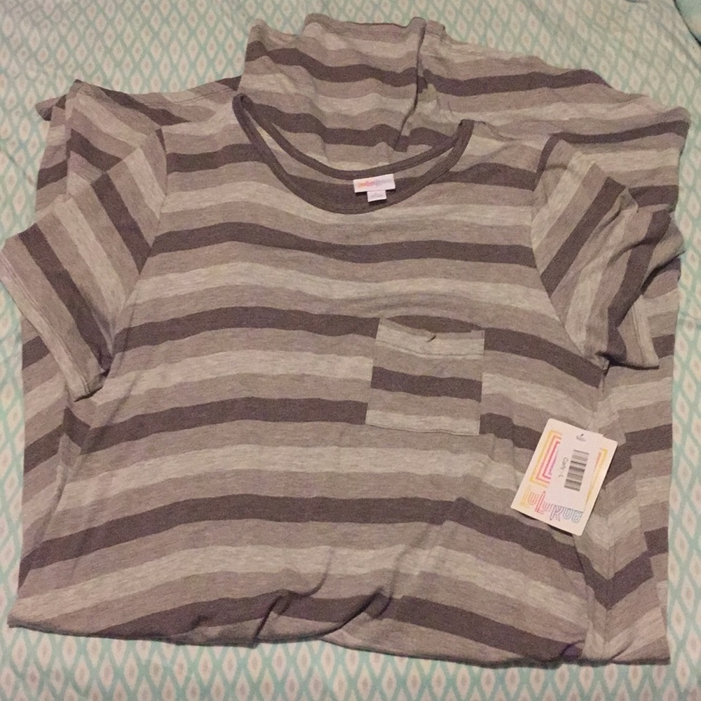 Lularoe large Carly new with tags grey stripes